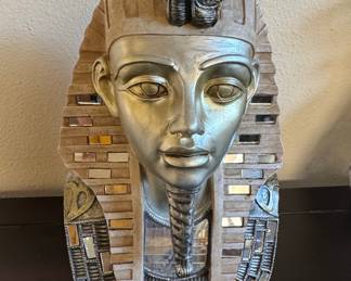 Pharaoh Bust with Uraeus and Mosaic Accents