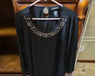 Catherines Embellished Black Long-Sleeve Top
