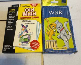 Old Maid and War Card Games