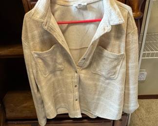 Women's Textured Plaid Shirt Jacket
