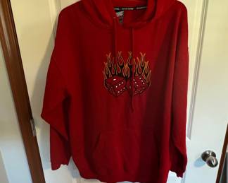 Top Heavy Clothing Red Flaming Dice Hoodie