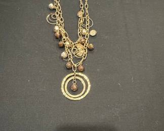 Multi-Strand Beaded Pendant Necklace