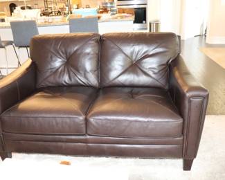 Abbyson Camilla Top Grain Leather Loveseat & Sofa