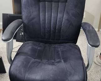 Dark Navy Blue Velour High Back Executive Chair