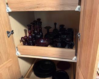 Avon Cranberry Glass Set