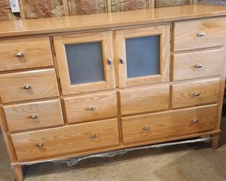 Solid Wood 10 Drawer, 2 Cabinets Dresser