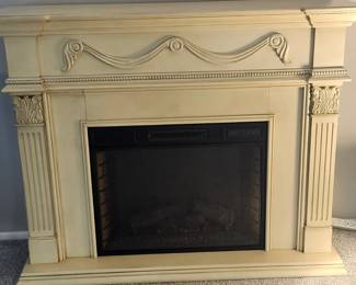 Real Flame Kristine Antique White Electric Fireplace
