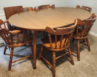 Wooden Kitchen Table with 6 Chairs