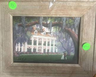 Oak Alley, signed oil on canvas .