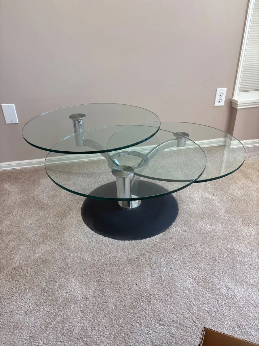 The Trillo cocktail table, designed by Mario Morbidelli for Naos of Italy