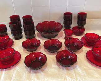 Royal Ruby Red Possibly Anchor Hocking Dishes