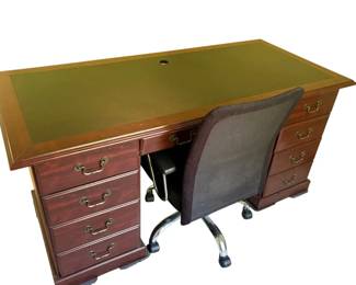 Executive Desk in a Classic Cherry finish, with chair