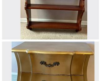 Scallop Side Table And Wall Shelf