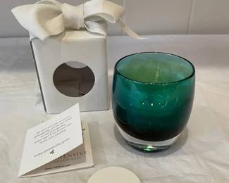 Glassbaby Gratitude Peacock Blue Votive