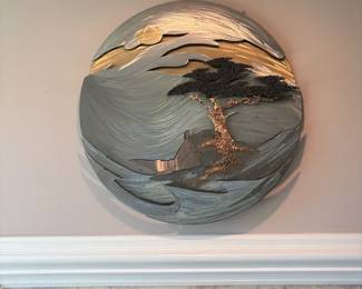 Modern metal wall art sculpture
