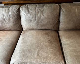 Bernhardt distressed leather sofa  32"h x 86"long x 35"d
