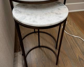West Elm nesting marble top side tables