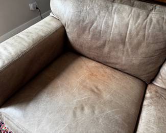 Bernhardt distressed leather sofa  32"h x 86"long x 35"d