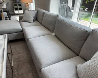 2 Room & Board Stevens sofas 66" each plus ottoman 37" square
