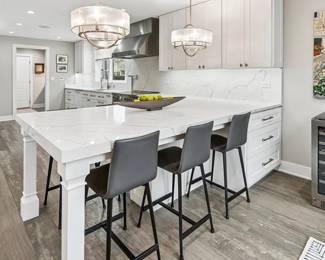 Room and Board Hirsch grey leather counter stools - 7 available