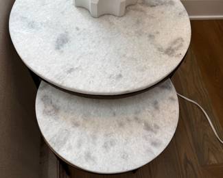 West Elm nesting marble top side tables 