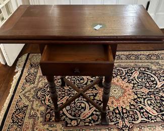 Antique Game Table-Opens to a Green Felt top (small mark on the top)