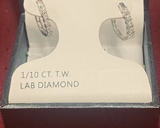 Earrings w/ 1/10 CT Lab Diamonds