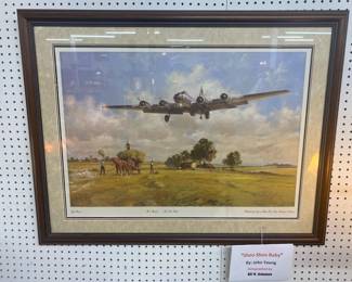 B.17 Bomber Print.. Signed: Hill W. Bohannon