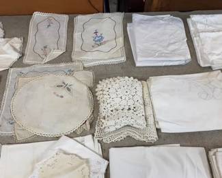 More linens, Doilies and pillowcases