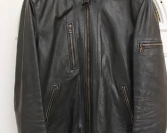 John Varvatos Lambskin Leather Racer Jacket