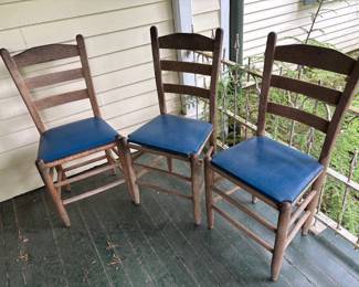 8 Vintage Ladder Back Chairs