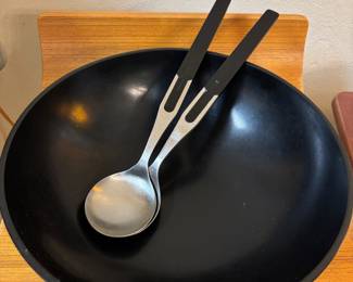 Mid Century Salad Set - Melamine and Stainless