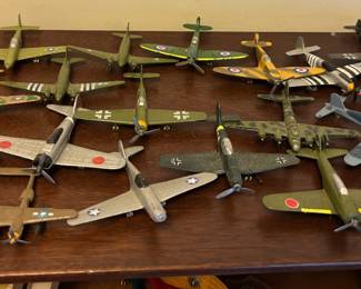 Collection of Vintage Metal Military Planes