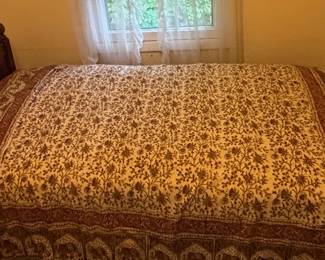 Twin Bed Pair with Carved Headboard