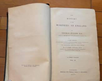The History of the Worthies of England by Thomas Fuller, D.D. ; 3 Vols. 1840