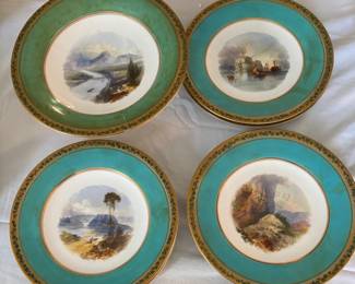 Copeland China Plates and Compote - Scottish Scenes
