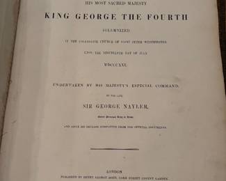 'The Coronation ofHis Most Sacred Majesty King George the Fourth'; Compiled By Sir George Naylor; 1837