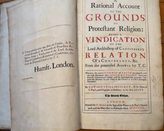 A Rational Account of the Grounds of Protestant Religion; Stillingfleet, Edward, D.D. (Dean of St. Paul's; Chaplain to His Majesty);1681