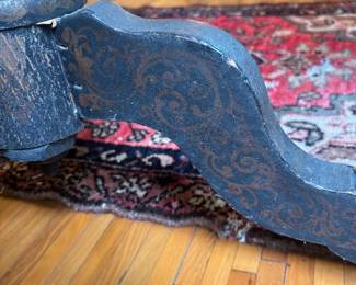 Hand Painted Antique Tilt-Top - Leg Detail