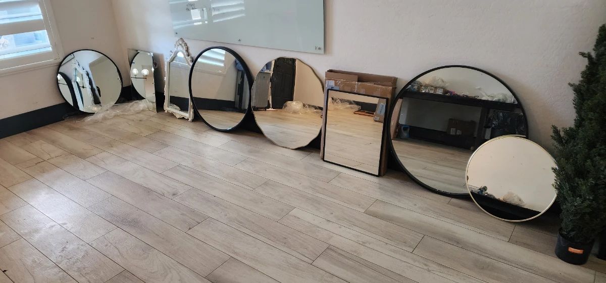 Some smaller mirrors we unwrapped for photos