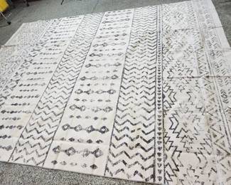 Soft but eyecatching cream and gray area rug washable. Photos show only 25% of the rugs we have!