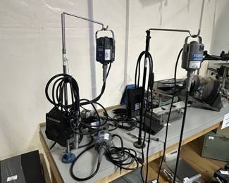 Jewelers Tools including multiple flexible shaft motors with hangers for benchtop mounting