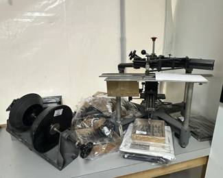 Hermes Industrial Engravograph engraving machine model GTX Super with multiple sets of different script for engraving