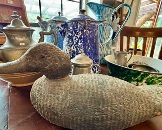 Enamelware &  Antique Decoys