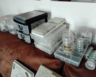 Lot Of Jewelry Making Supplies In Plastic Containers