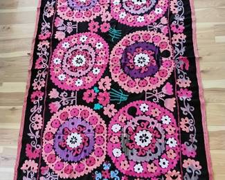 Pink And Black Handmade Tapestry