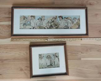 Lot Of Two Pieces Of Framed Art Depicting Working Men