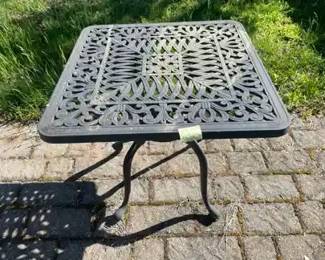 Ornate Metal Patio Side Table