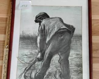 Framed Print Of Vincent van Goghs Digger in a Potato Field February