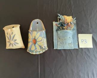 Lot Of Stoneware Wall Pockets
